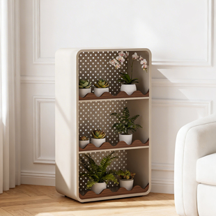 不占空间阳台花架一体置物架小型卧室柜子不占地方窄边款植物架子