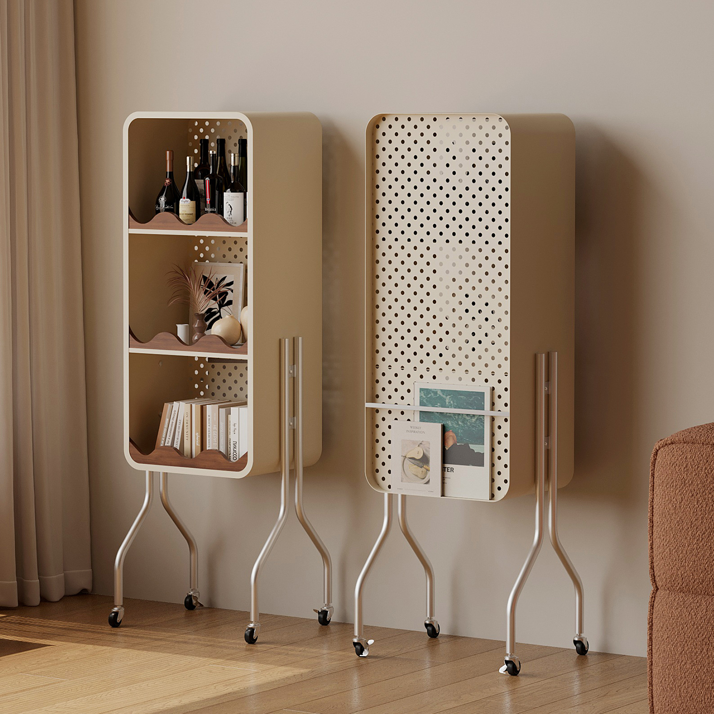 耶特可移动家用客厅落地置物架