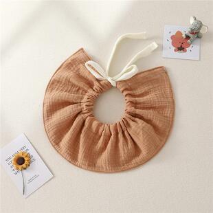 婴儿新款围嘴棉纱布奶巾宝宝绑带围兜新生儿口水巾防吐奶柔软吸水