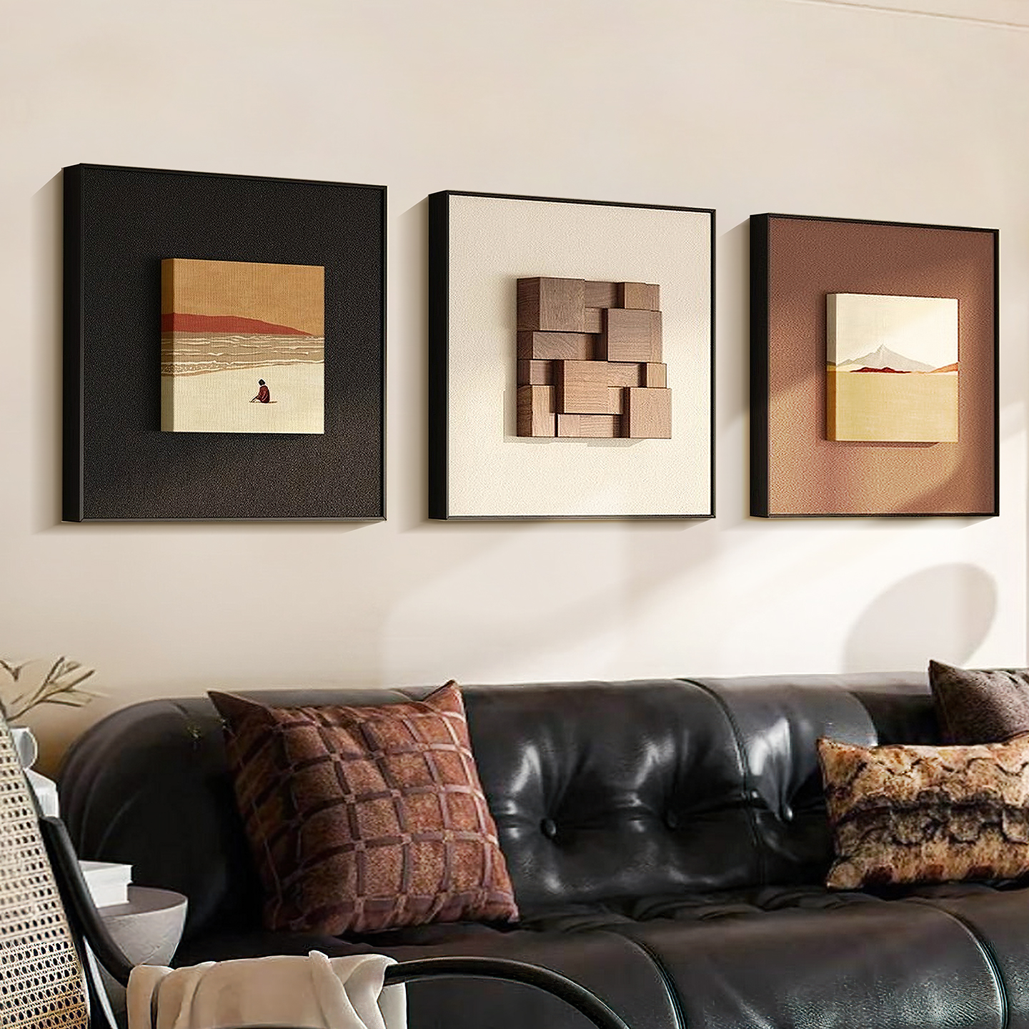 现代简约抽象艺术装饰画客厅沙发