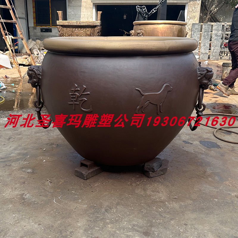 铸铜定制大号荷花缸百福缸故宫狮首缸雕塑纯铜招财进宝缸门海大缸