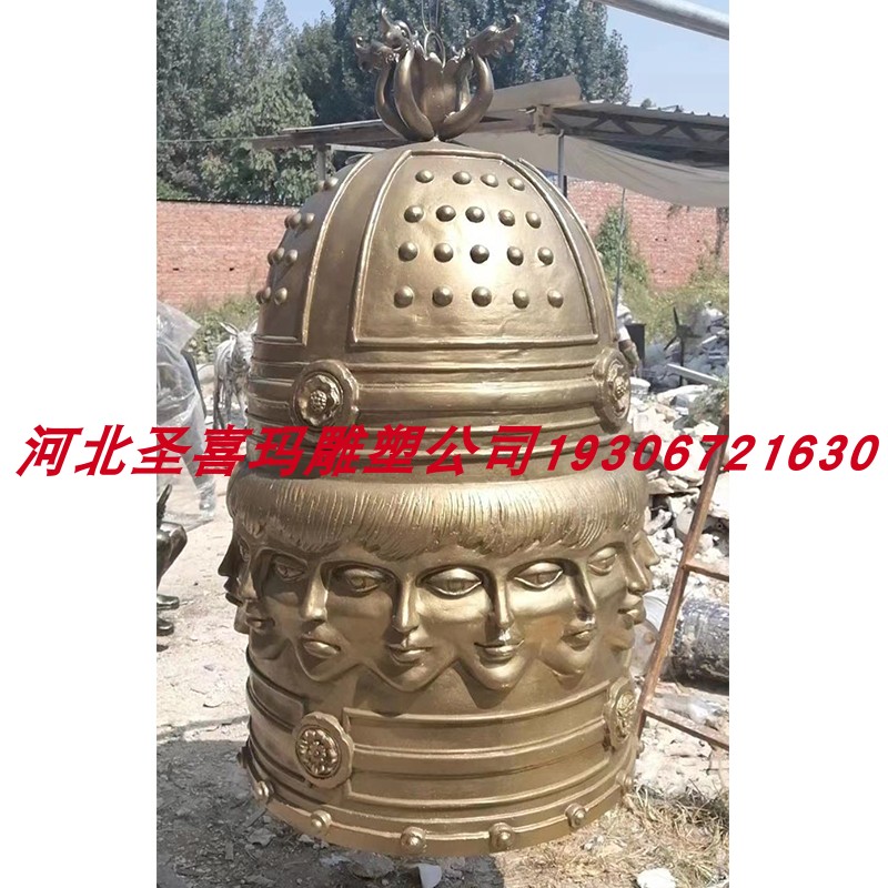 纯铜定制大号撞钟八卦钟警示钟铸铜架子钟喇叭钟八卦钟景区园区