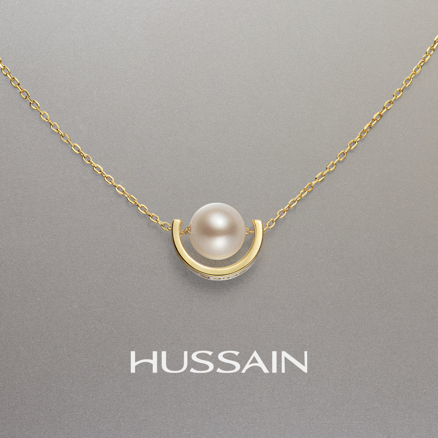 赫生HUSSAIN星晕珍珠项链女2026新款锁骨链纯银颈链春夏毛衣配饰