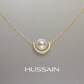 赫生HUSSAIN星晕珍珠项链女2026新款 锁骨链纯银颈链秋冬毛衣配饰