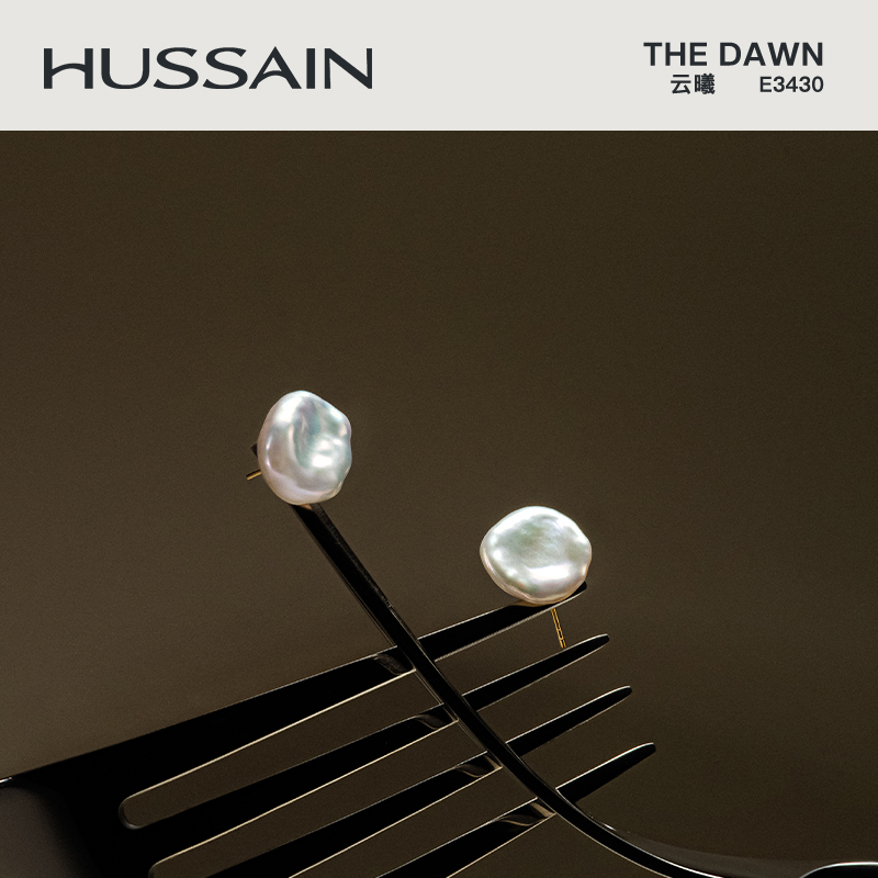 小众天然巴洛克珍珠18K耳钉