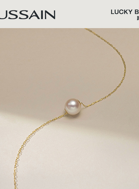 赫生HUSSAIN路路通单颗珍珠项链纯银转运珠叠戴秋冬毛衣锁骨配饰