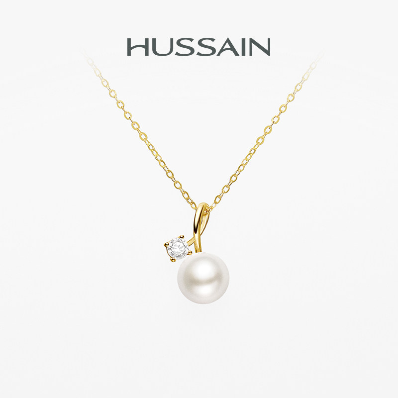 赫生HUSSAIN婉礼天然淡水珍珠项链纯银吊坠锁骨链女颈链生日礼物
