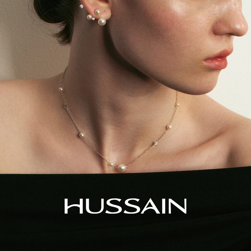 HUSSAIN星点天然淡水珍珠项链银满天星锁骨轻奢颈链