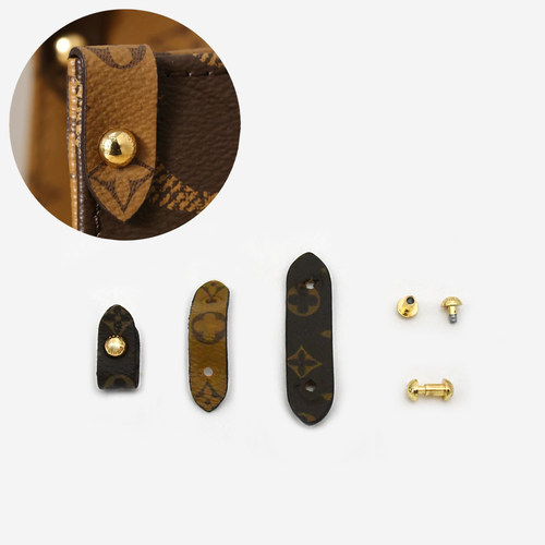 适用于onthego包包五金更换lv托特包角真皮小块皮小号皮撞钉配件