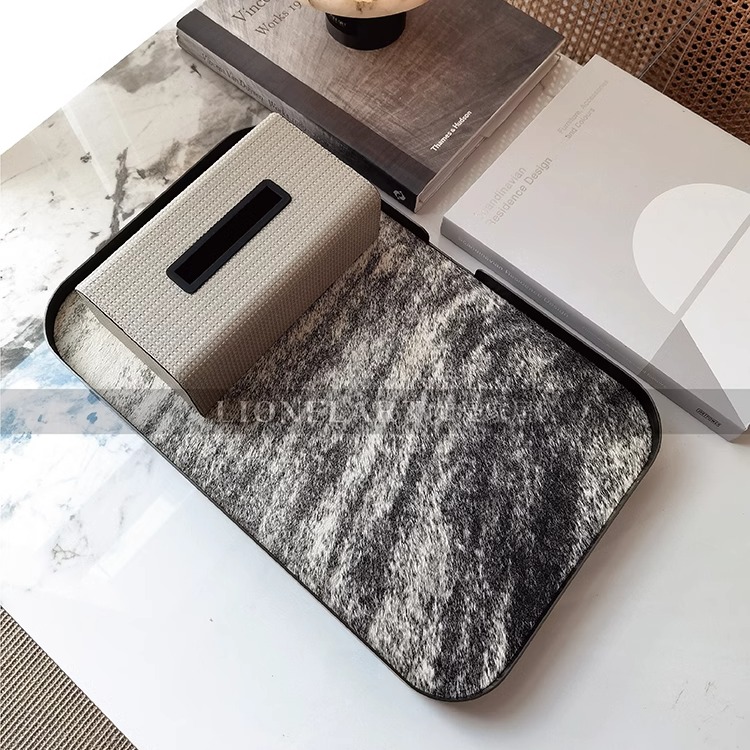 不锈钢真皮LIONELART轻奢收纳盘