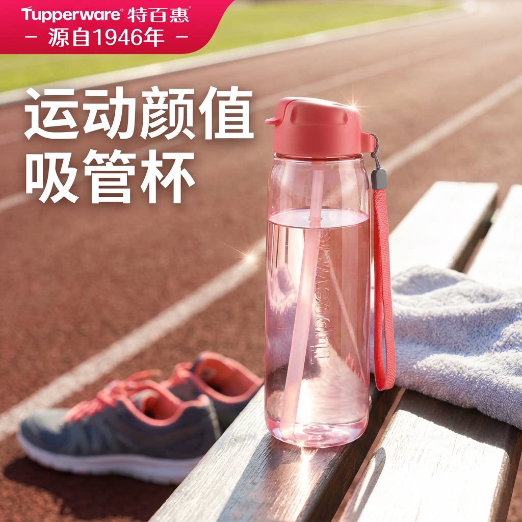 特百惠750ml大容量运动吸管杯