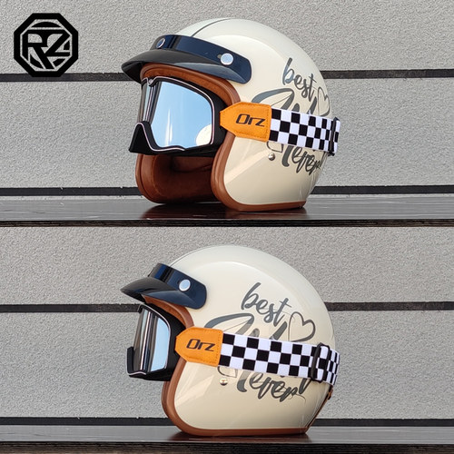 ORZ半盔3/4盔复古摩托车四季个性