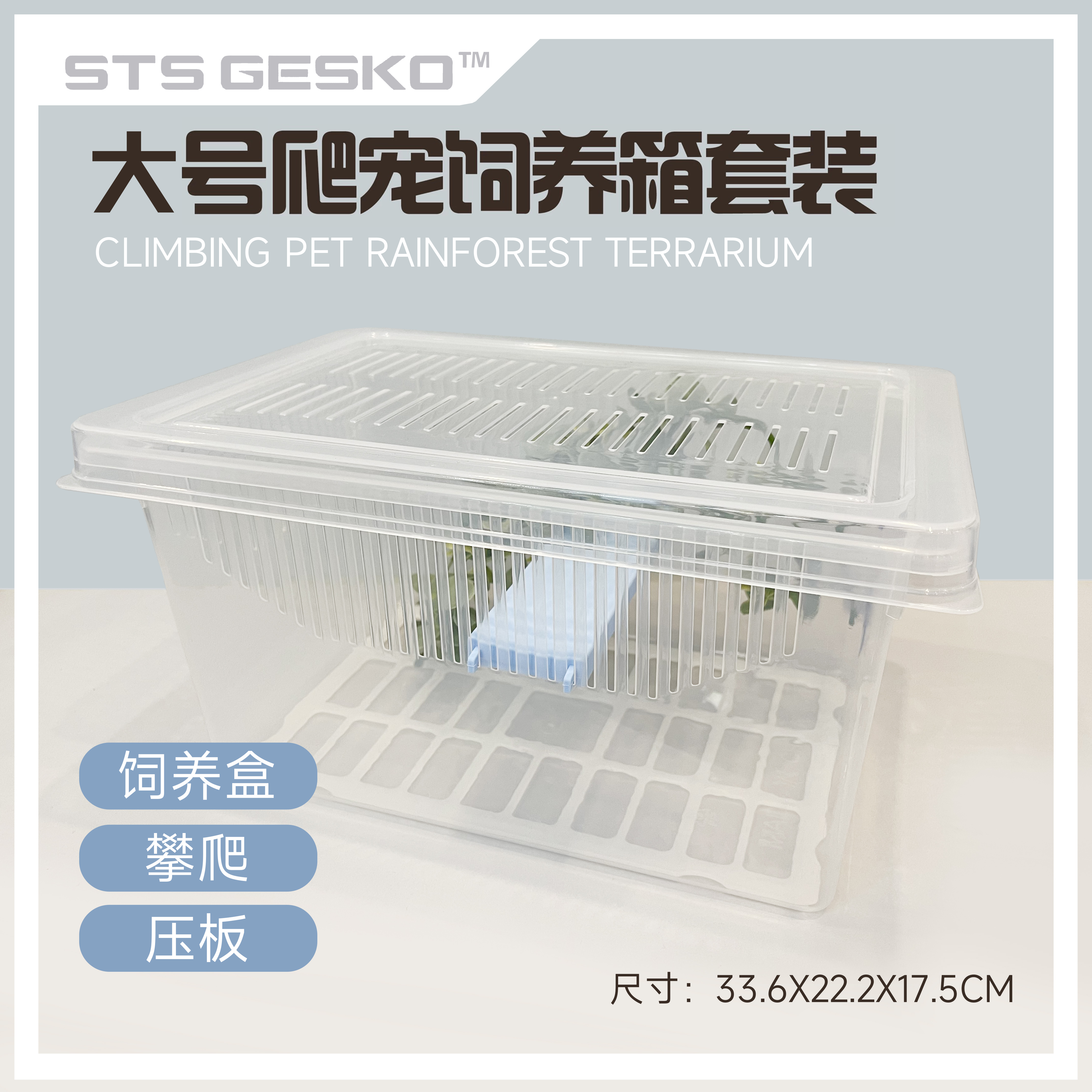 大号爬宠饲养盒套装带盖爬行爬虫睫角守宫蜘蛛蝎子牛角蛙养蚕
