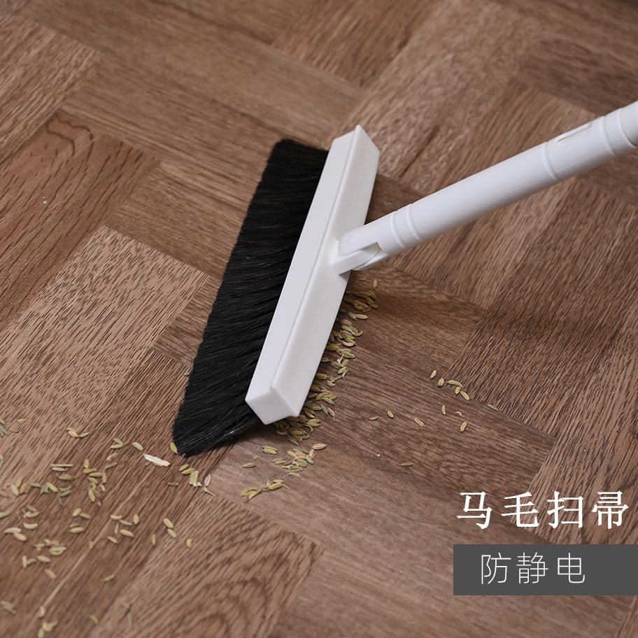 客厅家用鬓毛扫把单个不粘头发马毛扫帚塑料笤帚长柄扫地软毛套装