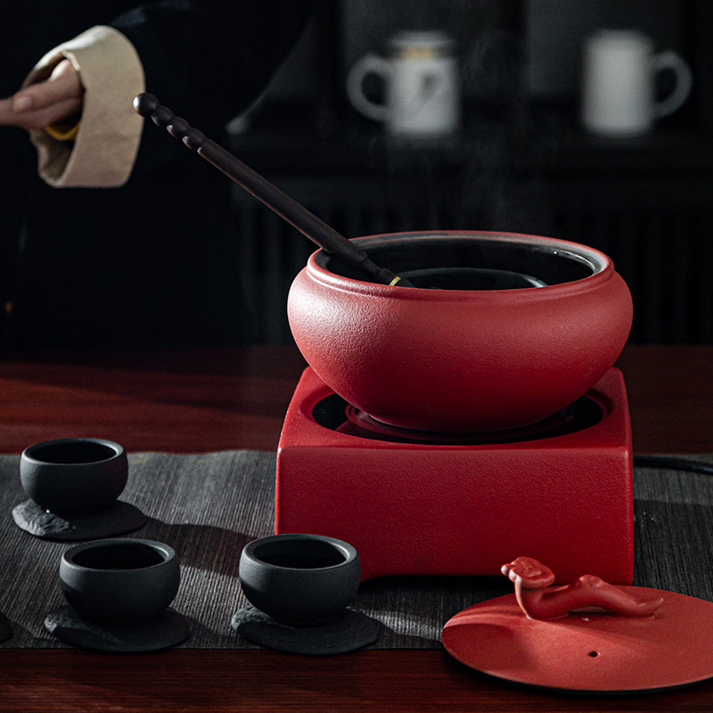 火山石煮茶器煮茶炉陶瓷煮茶碗新中式高端白茶黑茶陶壶电陶炉套装,餐饮具,煮茶炉,淘宝优惠券,粉丝福利购,淘宝优惠卷