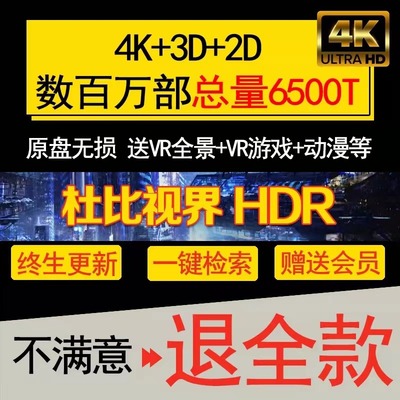 4K3D2D片源高清电影纪录片全景声立体iso原盘蓝光影片杜比视界HDR