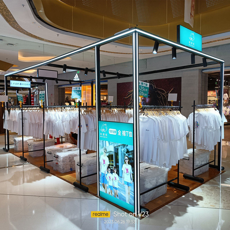 商场快闪店展示架专卖店品牌服装展台临时移动施工快速安装发光桁