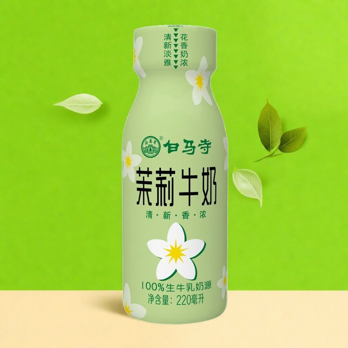 五月产白马寺茉莉牛奶河南洛阳老字号特产220毫升瓶装调制乳饮料