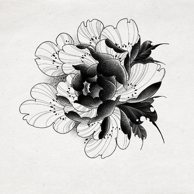 zingtattoo纹身贴纸新款暗黑系花朵另类防水持久男女ins风欧美