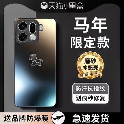 适用oppofindx9马年磨砂手机壳