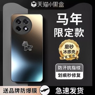 适用一加ace6手机壳磨砂玻璃ace5pro新款马年限定ace3pro轻奢ace2防摔3v外壳简约高级男女全包保护套