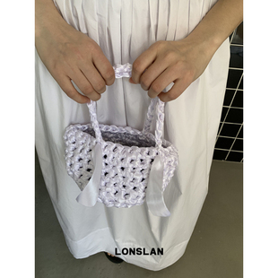 Lonslan 2025春夏设计感丝带编织单肩水桶包手提包包 BAG