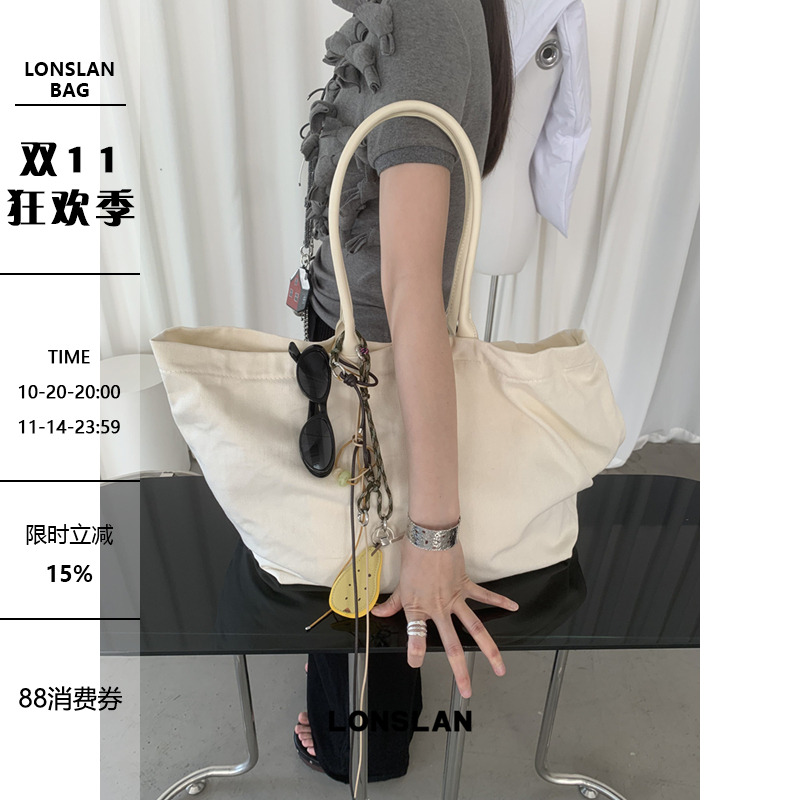 Lonslan BAG 2025  NEW  大容量厚实通勤多色单肩帆布包