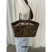 Lonslan BAG 2025NEW早秋复古皮带扣设计大容量通勤腋下单肩包