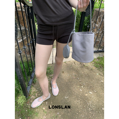 Lonslan Bag 2026新款设计感时尚撞色手提帆布水桶包单肩腋下包