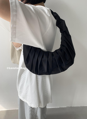 Lonslan BAG 2023SS NEW复古小众尼龙褶皱休闲云朵包单肩腋下包