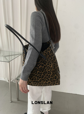 Lonslan BAG 20 25NEW  复古豹纹立体感大容量松弛感通勤单肩包