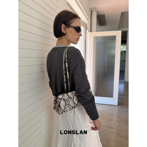Lonslan BAG 26早秋 时尚蛇纹韩版小众夹子包手提单肩包通勤小包
