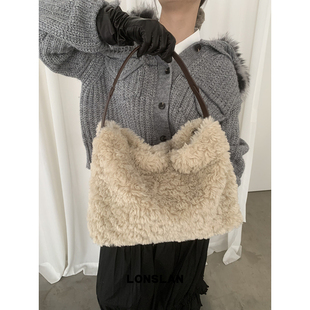 冬季 Lonslan NEW 2025 超软毛绒绒大容量高级感单肩腋下包 BAG
