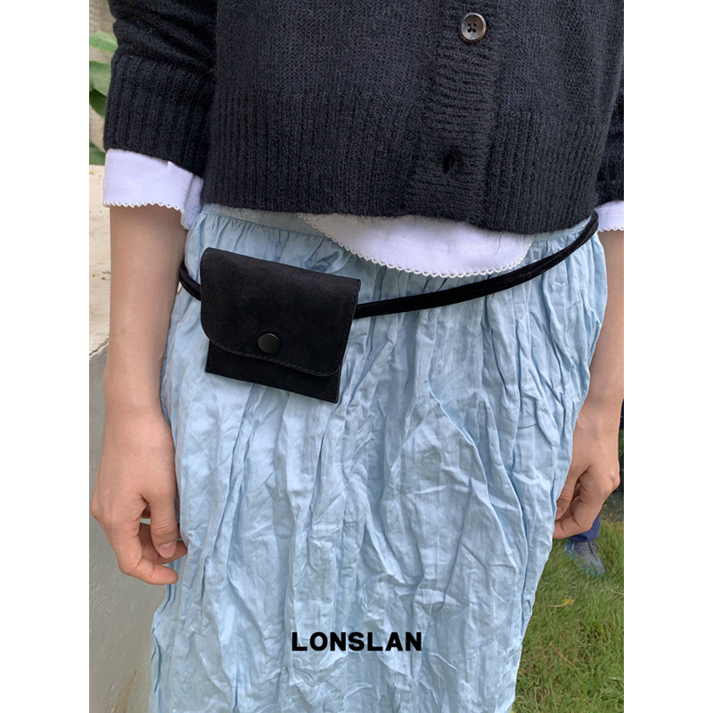 Lonslan Bag 2026新款韩系简约小众一体式皮包装饰腰带图片