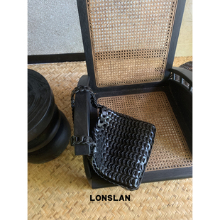 Lonslan BAG 2025NEW早秋复古软皮铜钱手工编织大容量出片斜挎包