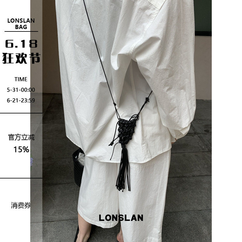 Lonslan BAG 2026春夏设计感mini串珠流苏编织项链包时尚斜挎包