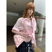 Lonslan 粉色碎花松弛大容量蕾丝帆布包 NEW BAG 2025