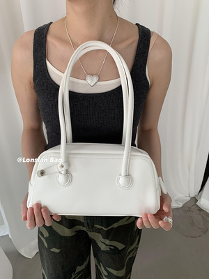 Lonslan BAG 2024韩国小众复古保龄球包手提单肩腋下波士顿包