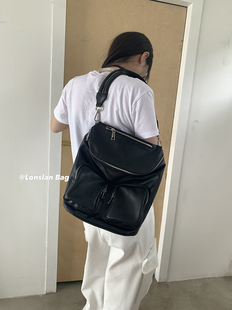 NEW大容量多口袋软皮高级感机车单肩斜跨包 23SUMER Lonslan BAG