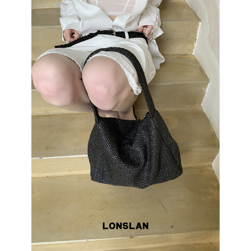 Lonslan Bag 2026新款夏季设计感编织大容量拉链单肩包腋下包图片