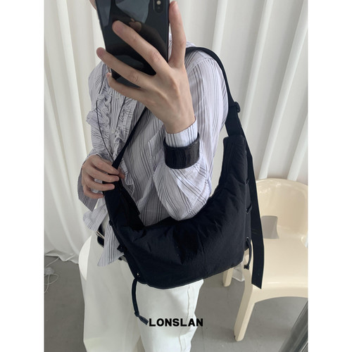 Lonslan BAG休闲饺子尼龙包包单肩包斜挎包设计感大容量包