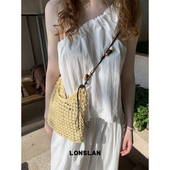 Lonslan 手工编织复古流苏木珠百搭斜挎单肩包 NEW BAG 2025