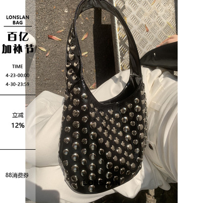 Lonslan BAG 2025时尚休闲小圆点柳丁设计手提包