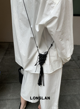 Lonslan BAG 2026春夏设计感mini串珠流苏编织项链包时尚斜挎包