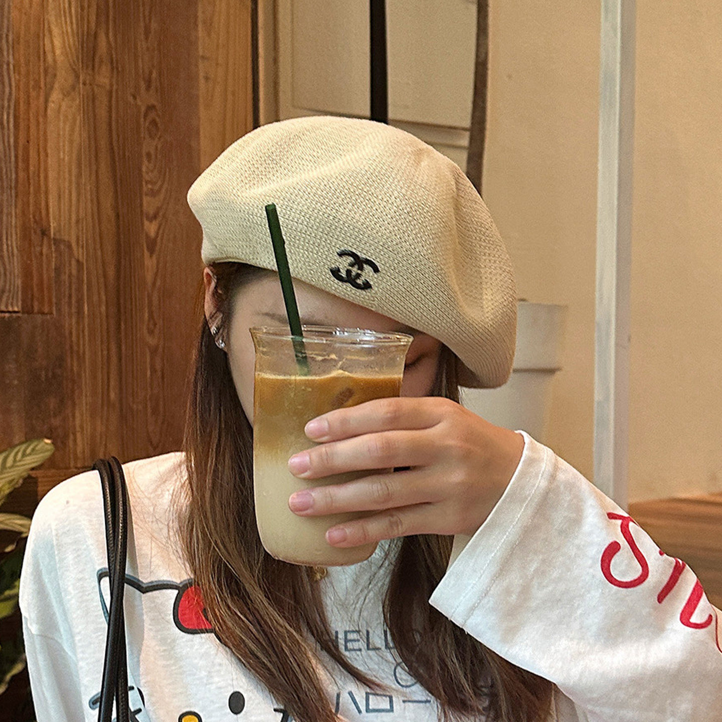 韩版编织贝雷帽女夏小香风蓓蕾帽