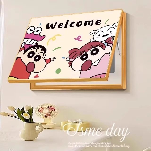 蜡笔小新电表箱装饰画免打孔配电箱遮挡电闸盒挂画高级感弱电箱画,家居饰品,现代装饰画,淘宝优惠券,粉丝福利购,淘宝优惠卷