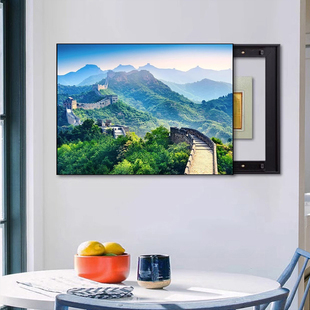 现代风景电表箱装饰画免打孔配电箱挂画高级感电表盒遮挡山水壁画
