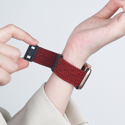 适用iwatch10表带新款applewatch9苹果S10手表S9女款S8弹力尼龙编织s7星光色个性创意SE男高级秋冬磁吸运动潮