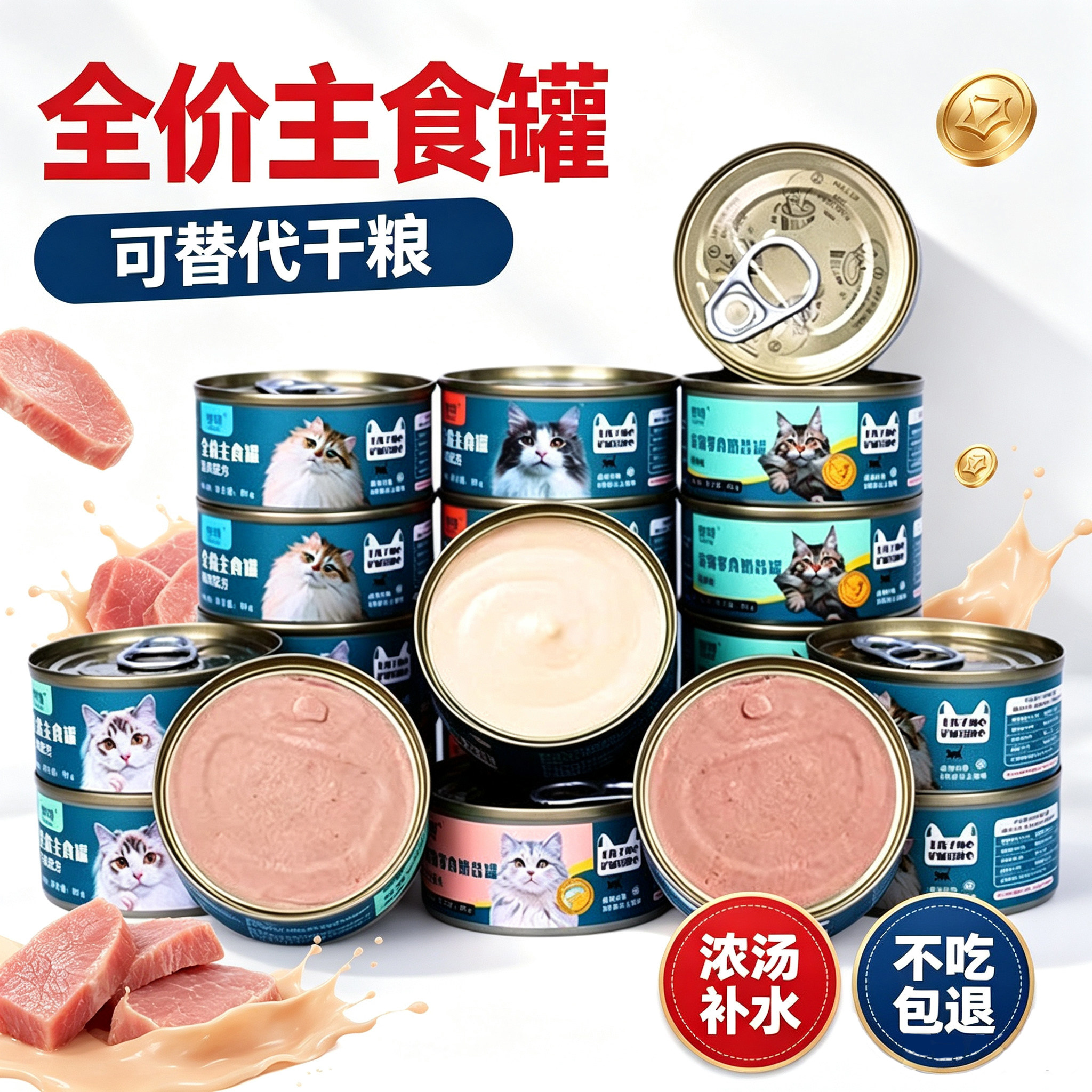 猫咪主食罐猫罐头成幼补充营养零食奶昔慕斯罐24罐整箱猫咪罐头图片