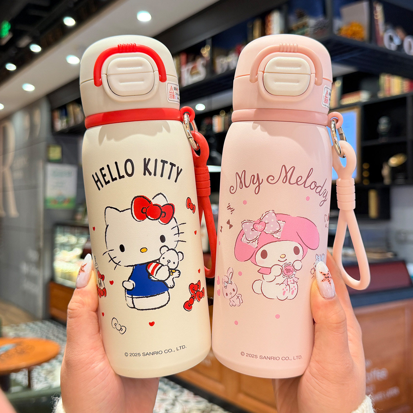 三丽鸥HelloKitty儿童保温杯女生316不锈钢吸管水杯上学专用杯子
